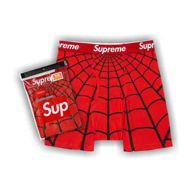Supreme®/Hanes® Spider-Man Boxer Briefs Achetez des Supreme x Hanes Spider-Man Boxer Briefs (2 Pack) 'Red