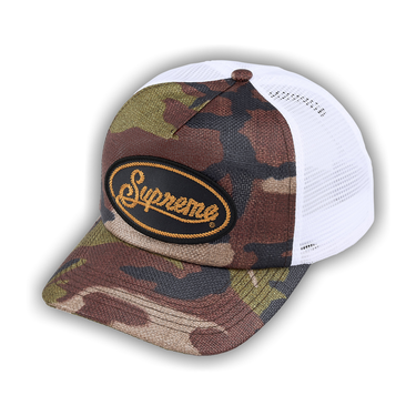 Buy Supreme Raffia Mesh Back 5-Panel 'Woodland Camo' - SS26H24