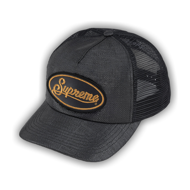 Buy Supreme Raffia Mesh Back 5-Panel 'Black' - SS26H24 BLACK | GOAT
