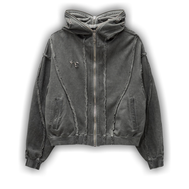 Buy Thug Club Bulk Shoulder Gladiator Zip-Up Hoodie 'Charcoal