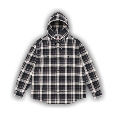 Buy Supreme Hooded Flannel Shirt 'Black' - SS26S39 BLACK | GOAT