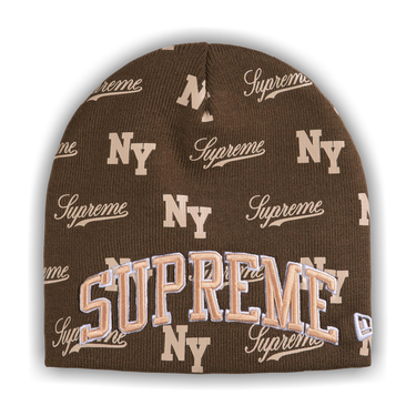 Buy Supreme New Era Monogram Beanie 'Brown' - SS26BN19 BROWN | GOAT