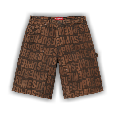 Buy Supreme Repeat Jacquard Double Knee Denim Short 'Dark Brown