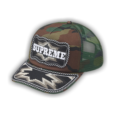 Buy Supreme Western Embroidered Mesh Back 5-Panel 'Woodland Camo