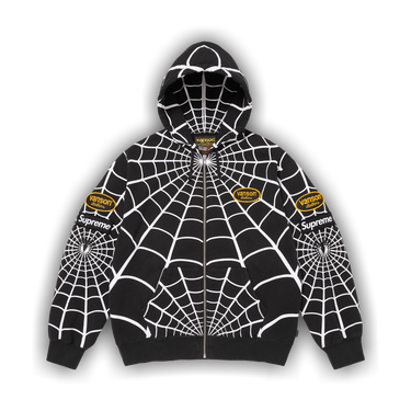 Buy Supreme x Vanson Leathers Spider-Man Zip Up Hooded Sweatshirt