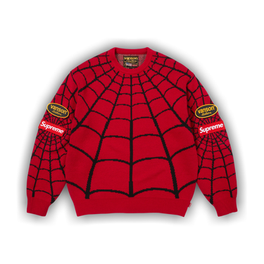 Buy Supreme x Vanson Leathers Spider-Man Sweater 'Red' - SS26SK41