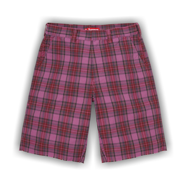 Buy Supreme Work Short 'Purple Plaid' - SS26SH19 PURPLE PLAID | GOAT