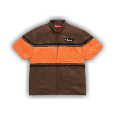 Buy Supreme Silk Zip Up Short-Sleeve Shirt 'Brown' - SS26S42 BROWN