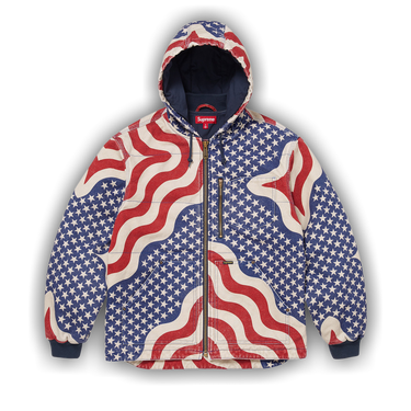 Buy Supreme Flag Quilted Hooded Work Jacket 'Multicolor' - SS26J60