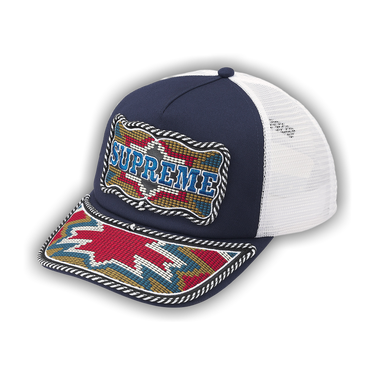 Buy Supreme Western Embroidered Mesh Back 5-Panel 'Navy' - SS26H93