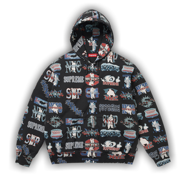 Buy Supreme Flash Zip Up Hooded Sweatshirt 'Black' - SS26SW101