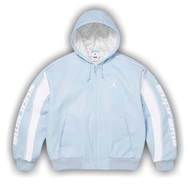 Buy Supreme x Jordan Hooded Leather Jacket 'Light Blue' - SS26J10
