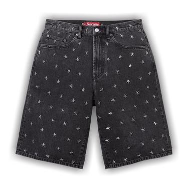 Buy Supreme Stars Studded Baggy Denim Short 'Black' - SS26SH59