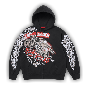 Buy Supreme Monster Jam Grave Digger Bones Zip Up Hooded