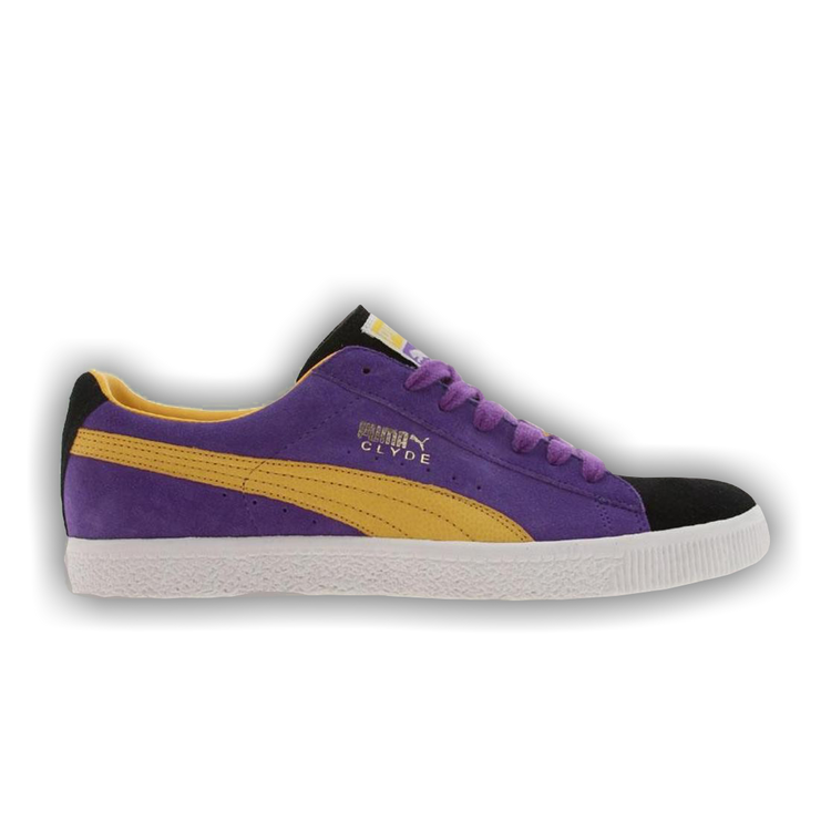 Puma clyde purple yellow top