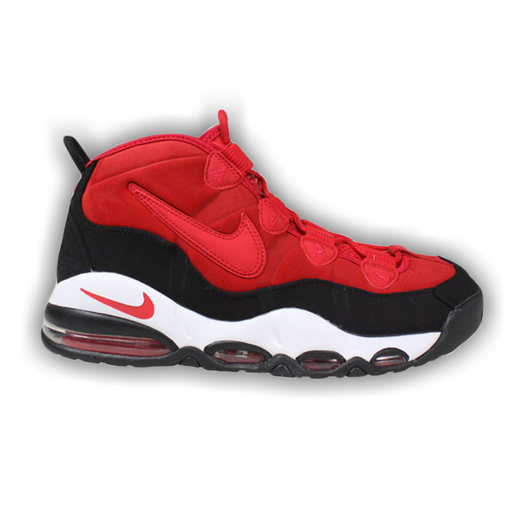 nike uptempo 95 red and black
