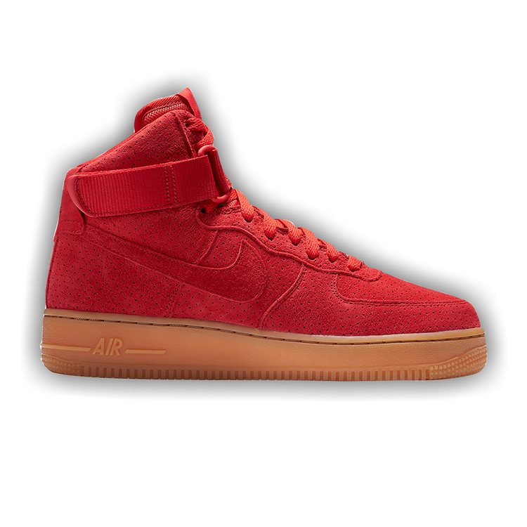 Red suede air force ones top