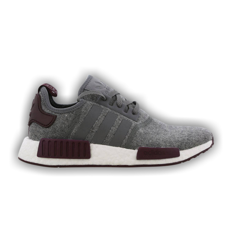 Adidas nmd r1 wool grey four maroon sales