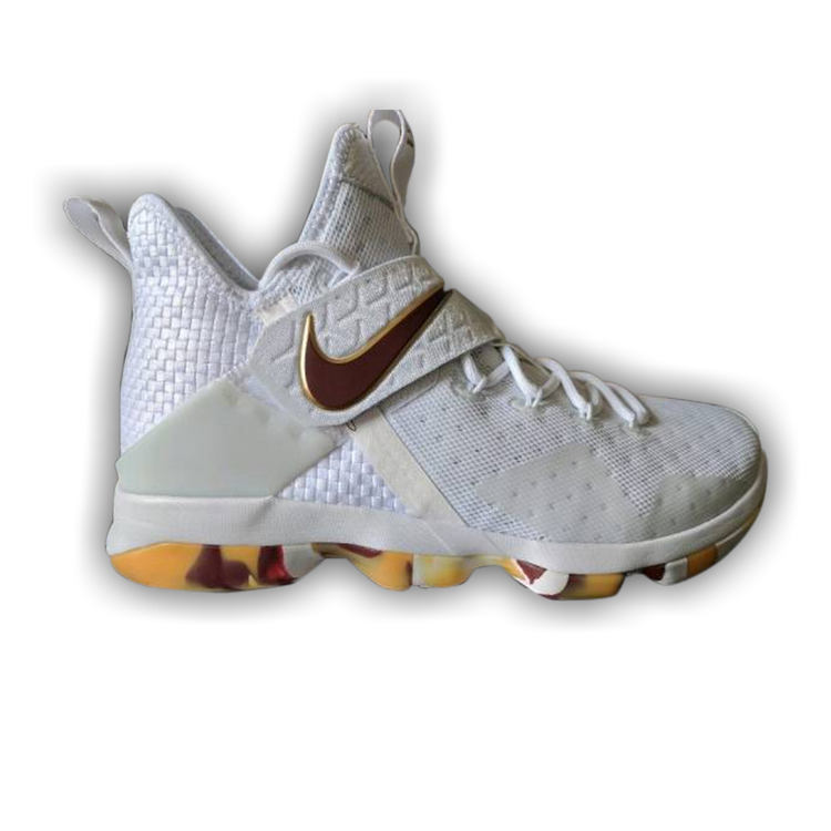 Lebron 14 white and top gold