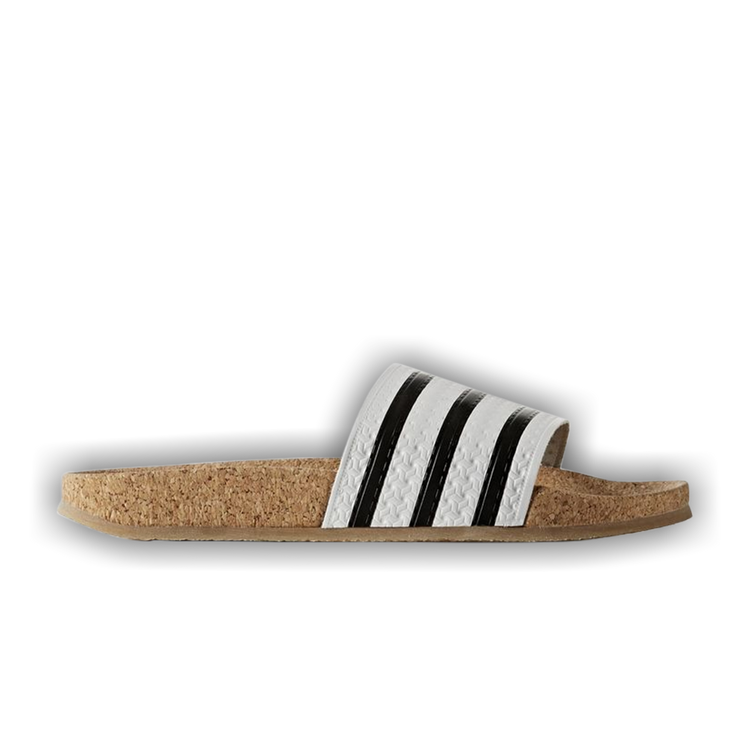 Adidas white cork slides hotsell