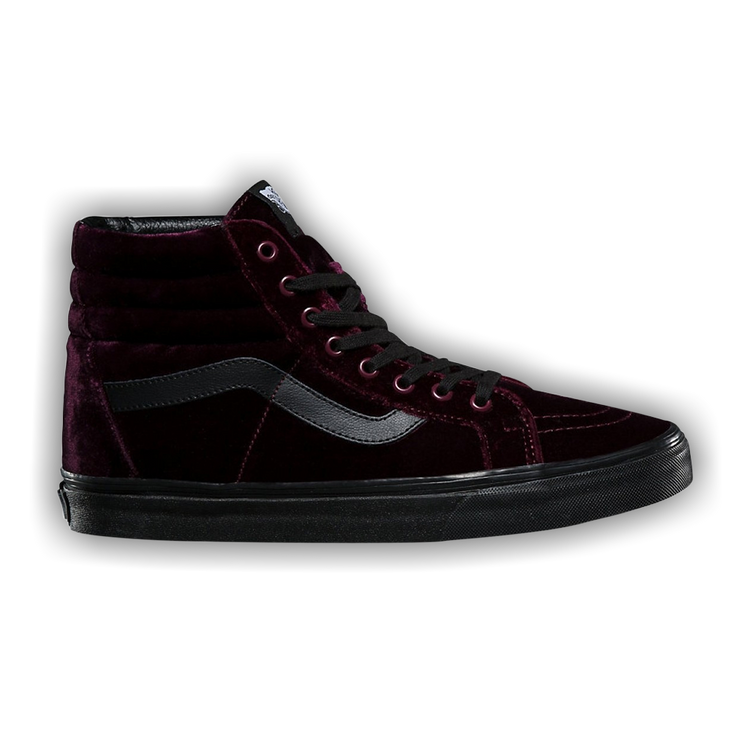 Vans sk8 hi reissue velvet burgundy black discount