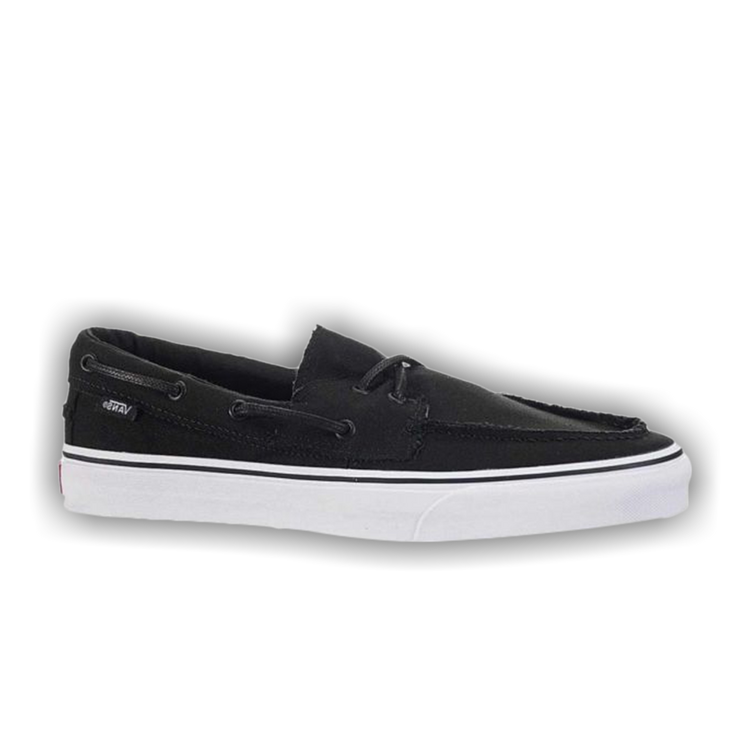 Vans zapato del barco black and white hot sale