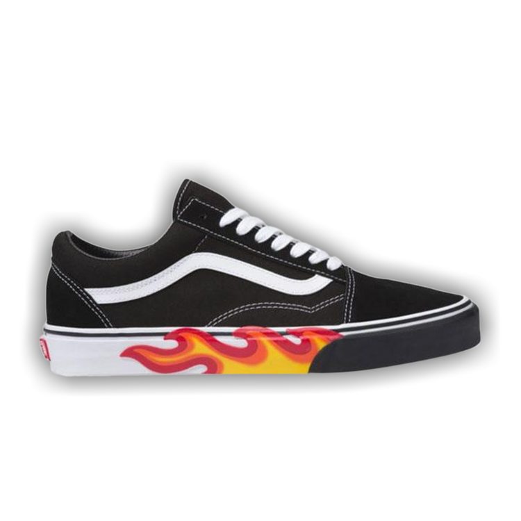 vans old skool noir flame