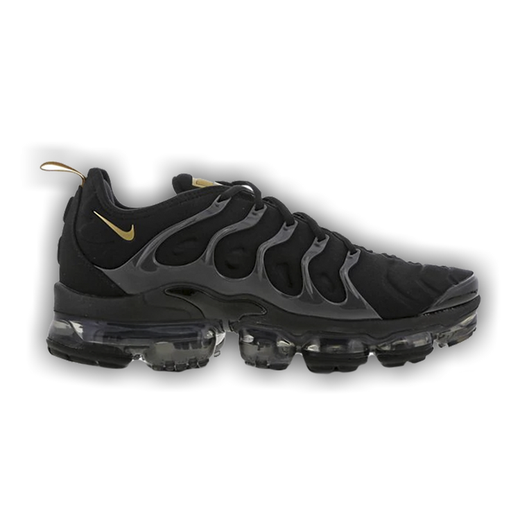 black vapormax with gold tick