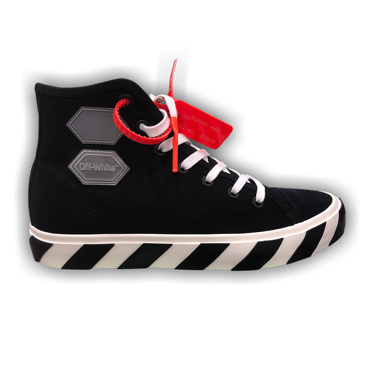 Buy Off-White Vulc Hi Top 'Black' - OMIA110R19C21035 1098 | GOAT