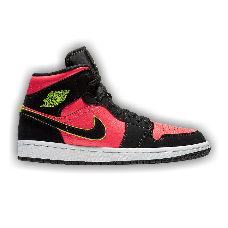 Jordan 1 mid black hot punch hotsell