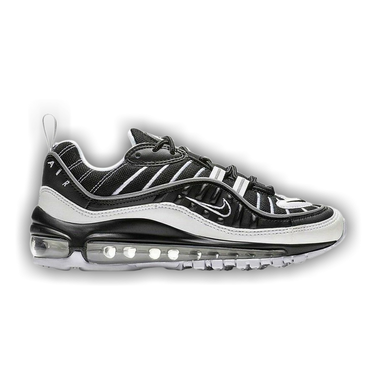 Nike air max 98 white black fossil reflect silver sales