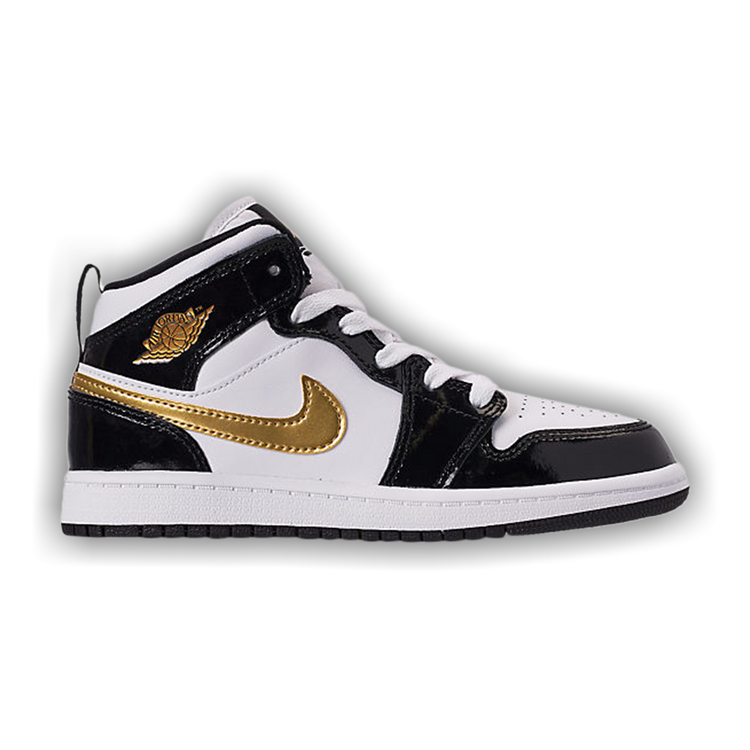 Black white and gold jordans top