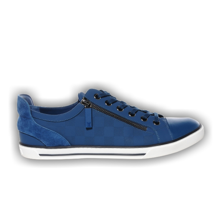 Louis Vuitton Men's Sneaker Zip Up Line Blue Damier Shoes Size 5 (24.5 cm)