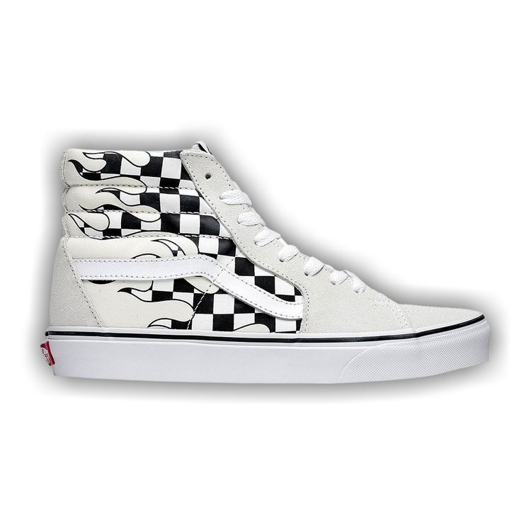 Size 3.5 Sk8 Hi Checkerboard Flame