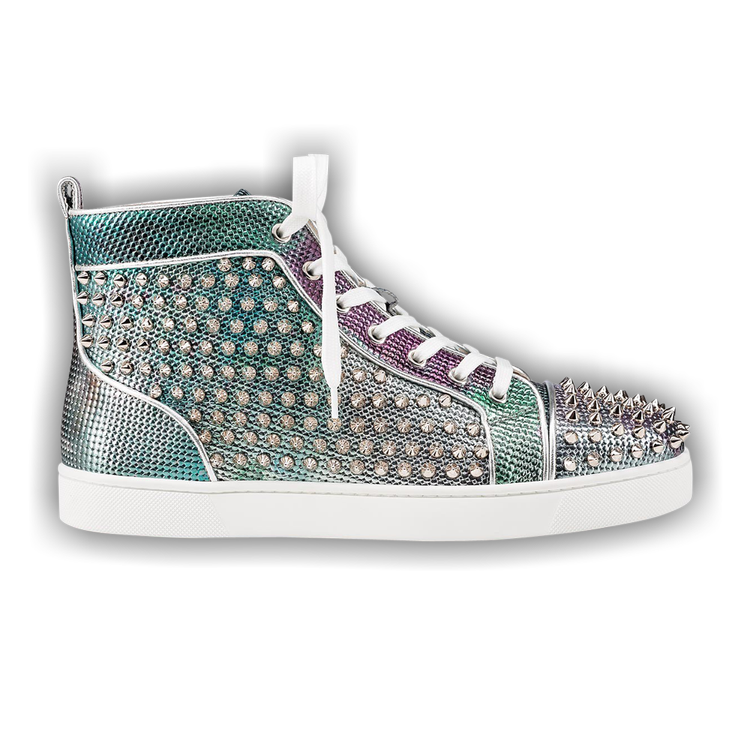 Christian Louboutin Louis Orlato Rubber-Trimmed Mesh and Full-Grain Leather High-Top Sneakers - Men - White Sneakers - EU 42.5