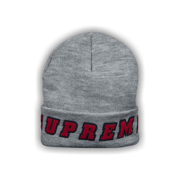 Supreme Felt Logo Beanie 'Grey' Mens