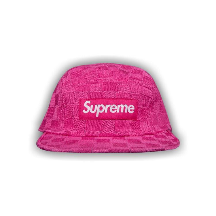 Supreme Checker Weave Camp Cap 'Pink'