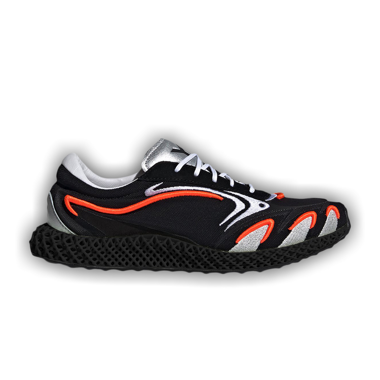 Y-3 Black and Orange Runner 4D Sneakers