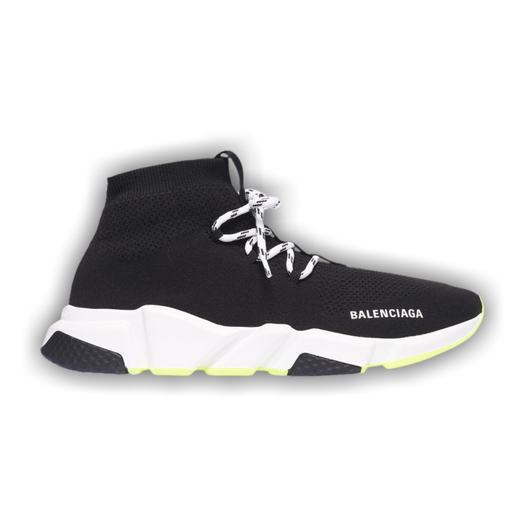 Buy Balenciaga Speed Lace Up Trainer Black Neon Yellow 552382 W1HP0 1000 GOAT