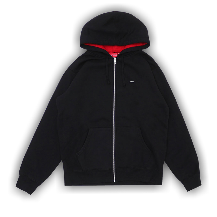 Supreme Contrast Zip Up Hooded Sweatshirt 'Black' | GOAT