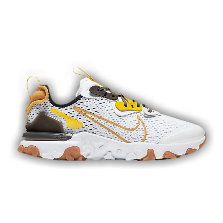 nike react yellow and white
