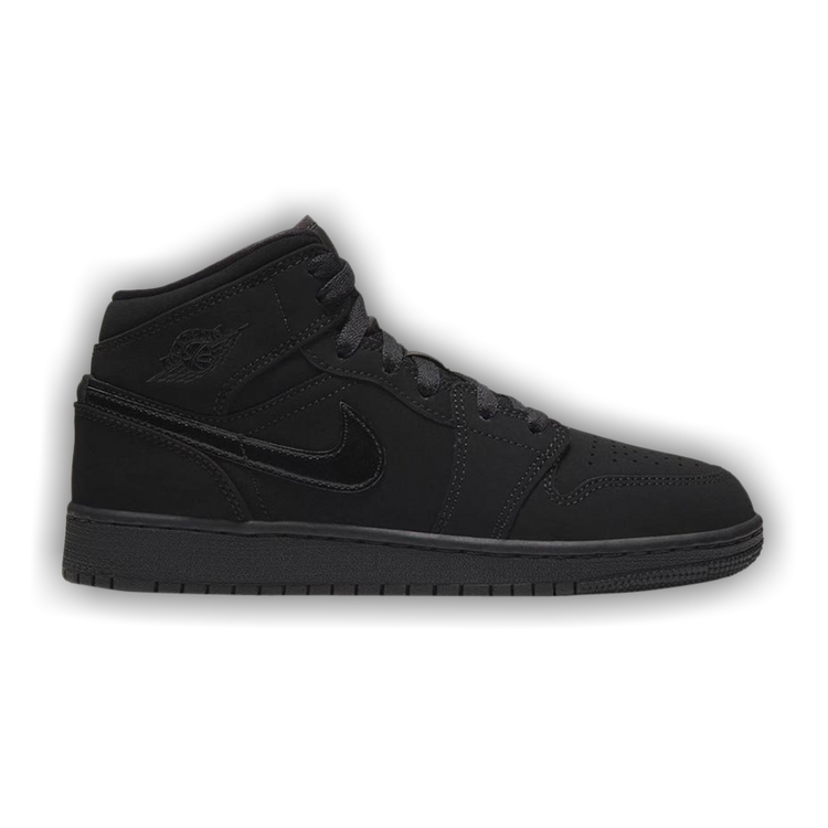 Air jordan 1 retro mid nubuck triple black sale