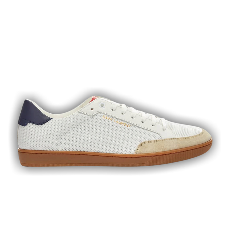 スニーカー Saint Laurent White Leather Court Classic Sl 10 Sneakers YSL SAINT LAURENT COURT CLASSIC SL/10 SNEAKERS IN PERFORATED