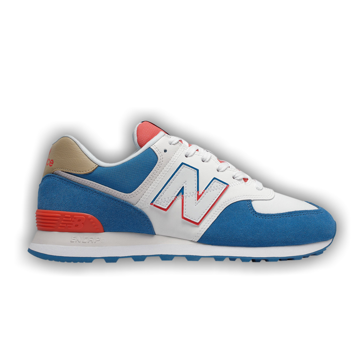 New balance 574 mako blue with toro red