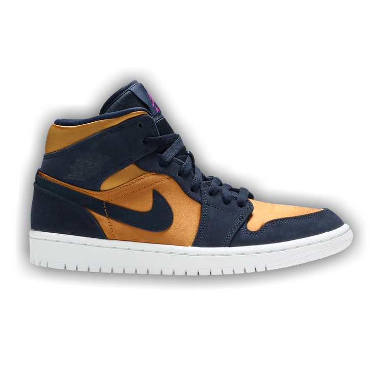 Jordan 1 mid navy gold sales