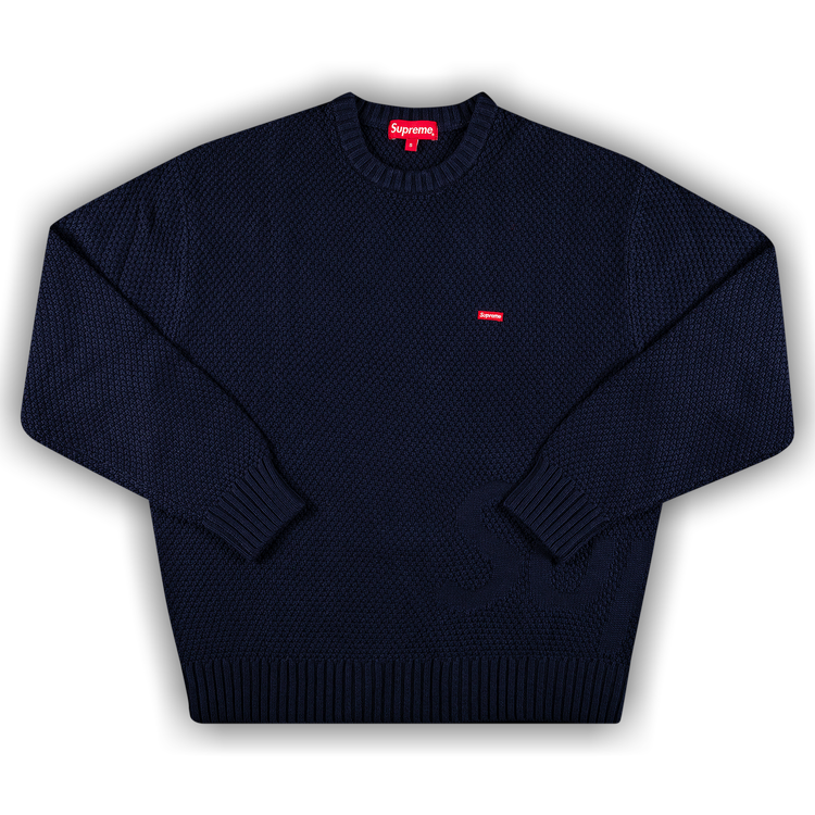 Buy Supreme Textured Small Box Sweater 'Navy' - FW20SK17 NAVY | GOAT