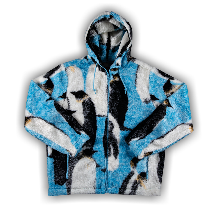 Buy Supreme Penguins Hooded Fleece Jacket 'Blue' - FW20J73 