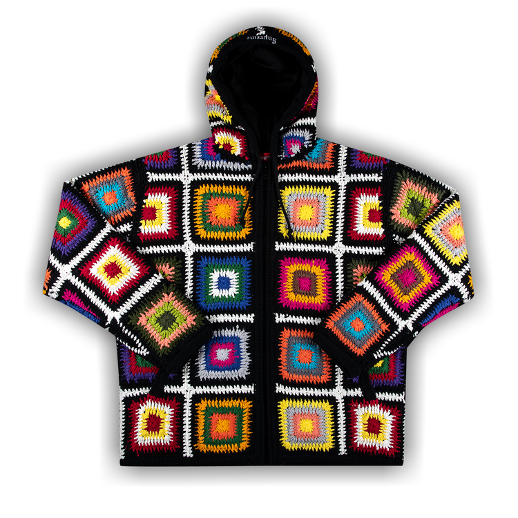 Supreme Crochet Hooded Zip Up Sweater 'Multicolor' | GOAT