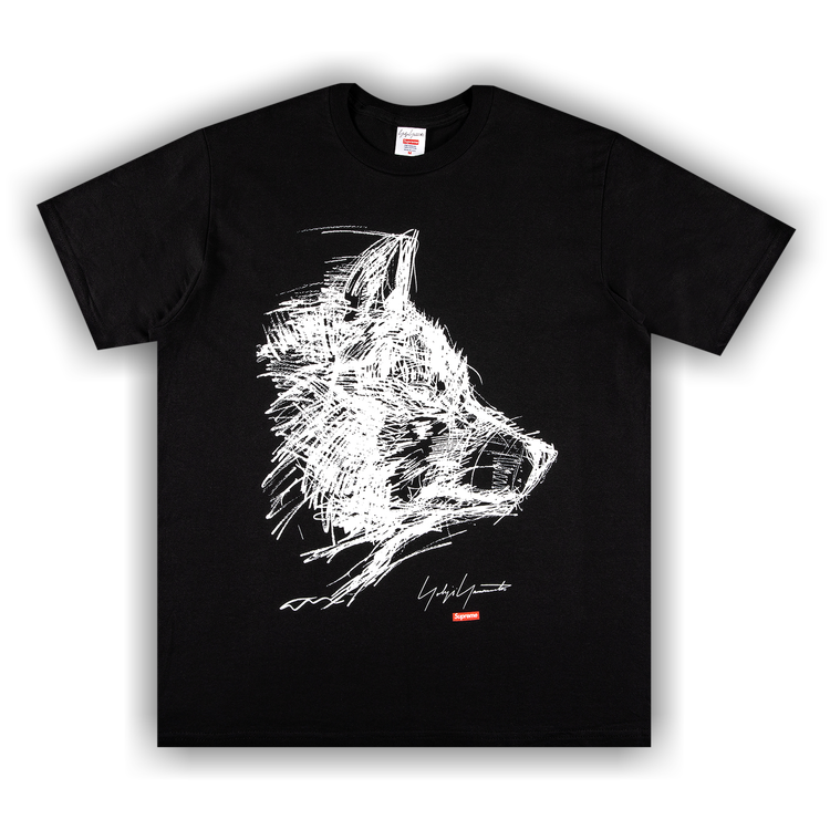 Supreme x Yohji Yamamoto Scribble Wolf Tee 'Black'