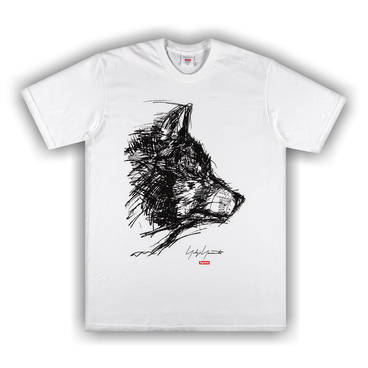 Buy Supreme x Yohji Yamamoto Scribble Wolf Tee 'White' - FW20T5 WHITE | GOAT